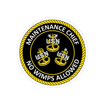 Maintenance Chief (U.S. Navy) Transparent STICKER Die-Cut Vinyl Decal-3 Inch-The Sticker Space