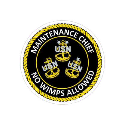 Maintenance Chief (U.S. Navy) Transparent STICKER Die-Cut Vinyl Decal-4 Inch-The Sticker Space