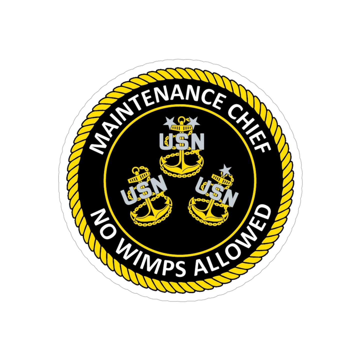 Maintenance Chief (U.S. Navy) Transparent STICKER Die-Cut Vinyl Decal-5 Inch-The Sticker Space