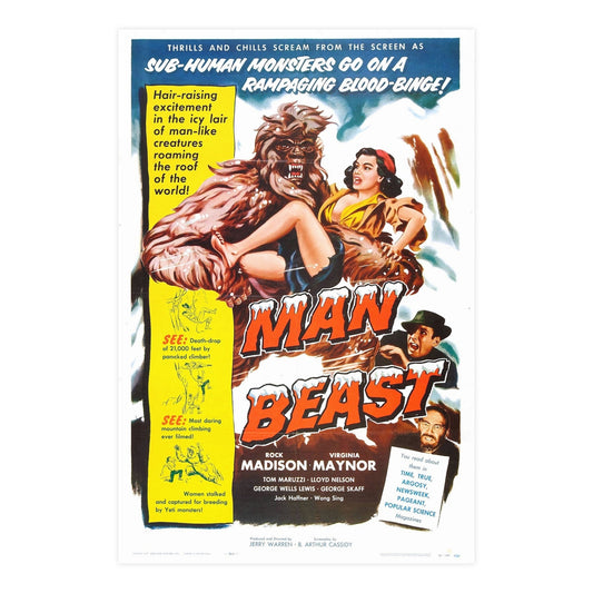 MAN BEAST 1956 - Paper Movie Poster-24″ x 36″ (Vertical)-The Sticker Space