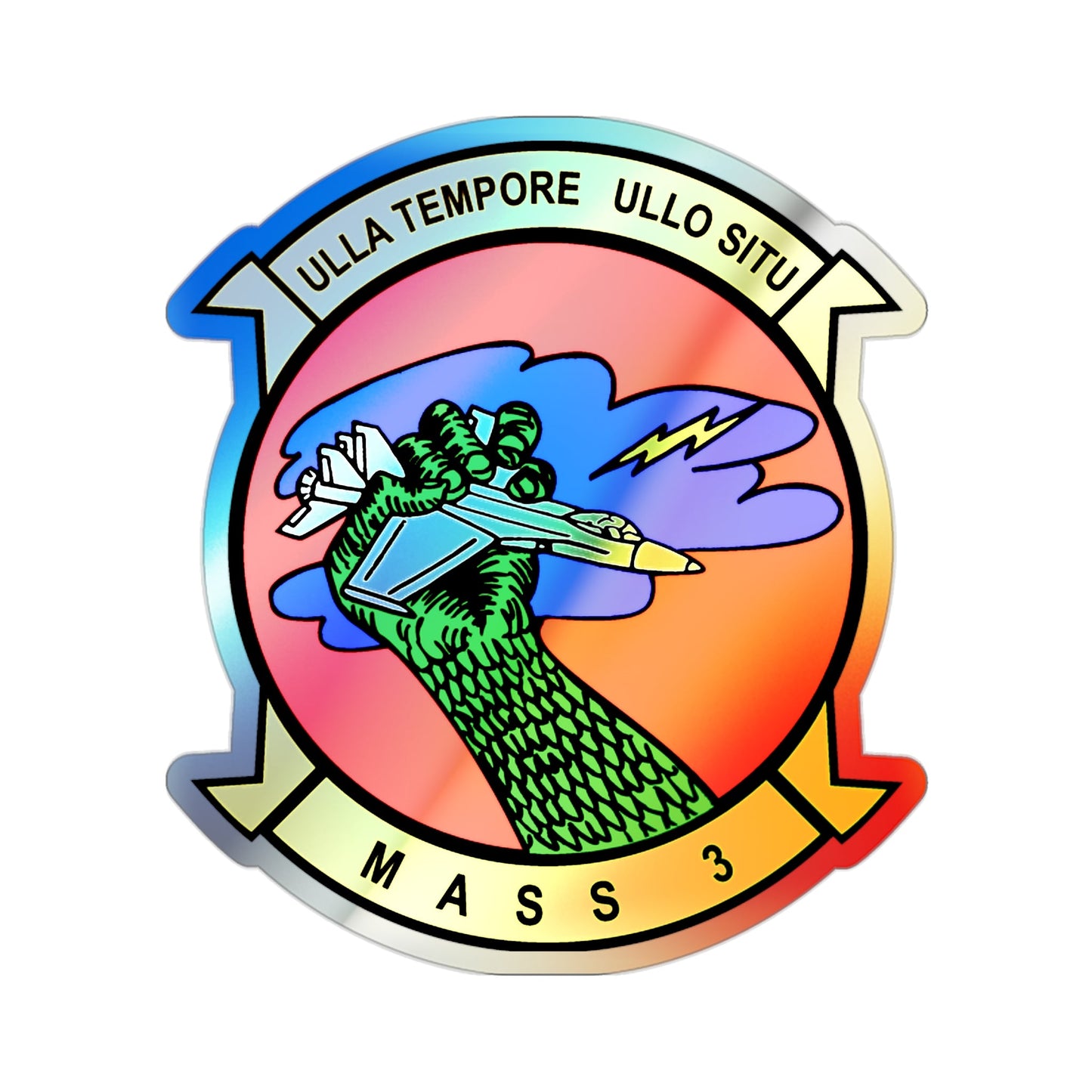 Marine Air Support Squadron 3 (USMC) Holographic STICKER Die-Cut Vinyl Decal-2 Inch-The Sticker Space