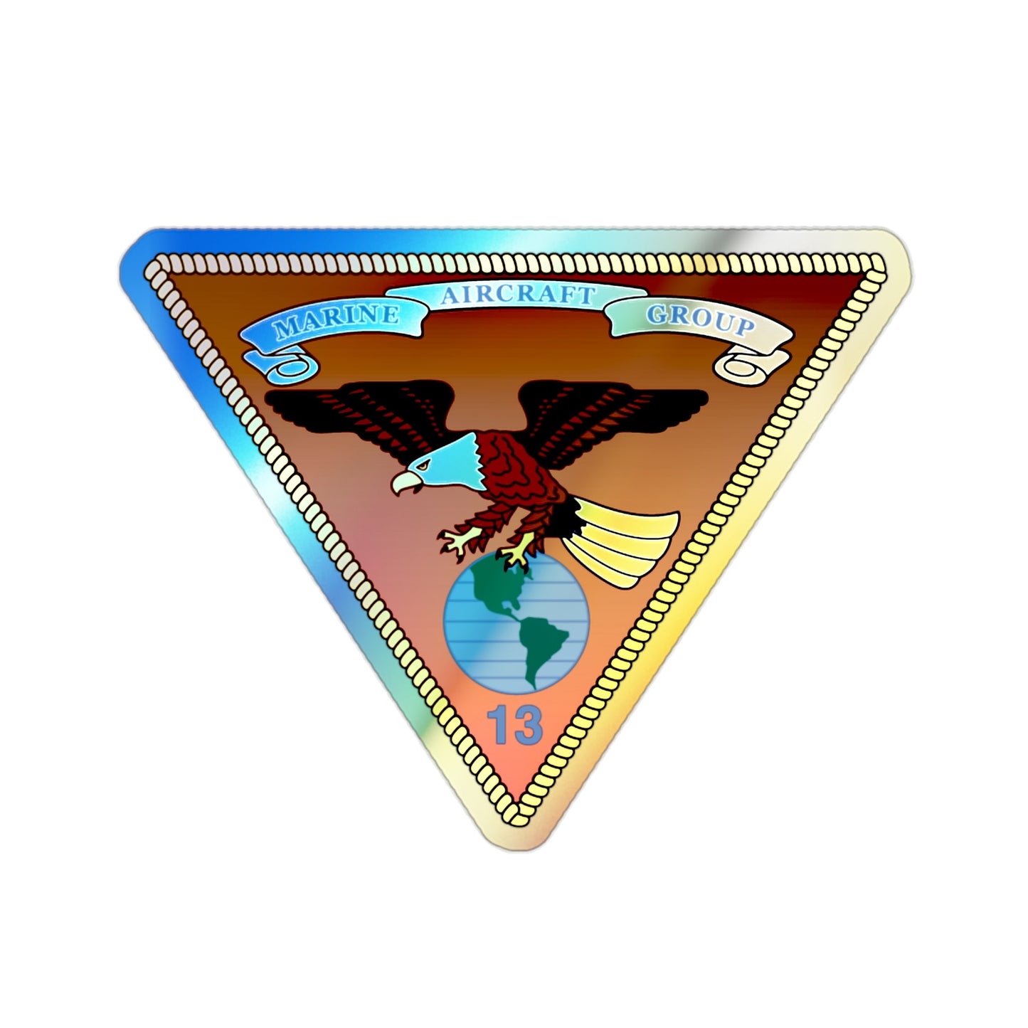 Marine Aircraft Group 13 v2 (USMC) Holographic STICKER Die-Cut Vinyl Decal-2 Inch-The Sticker Space