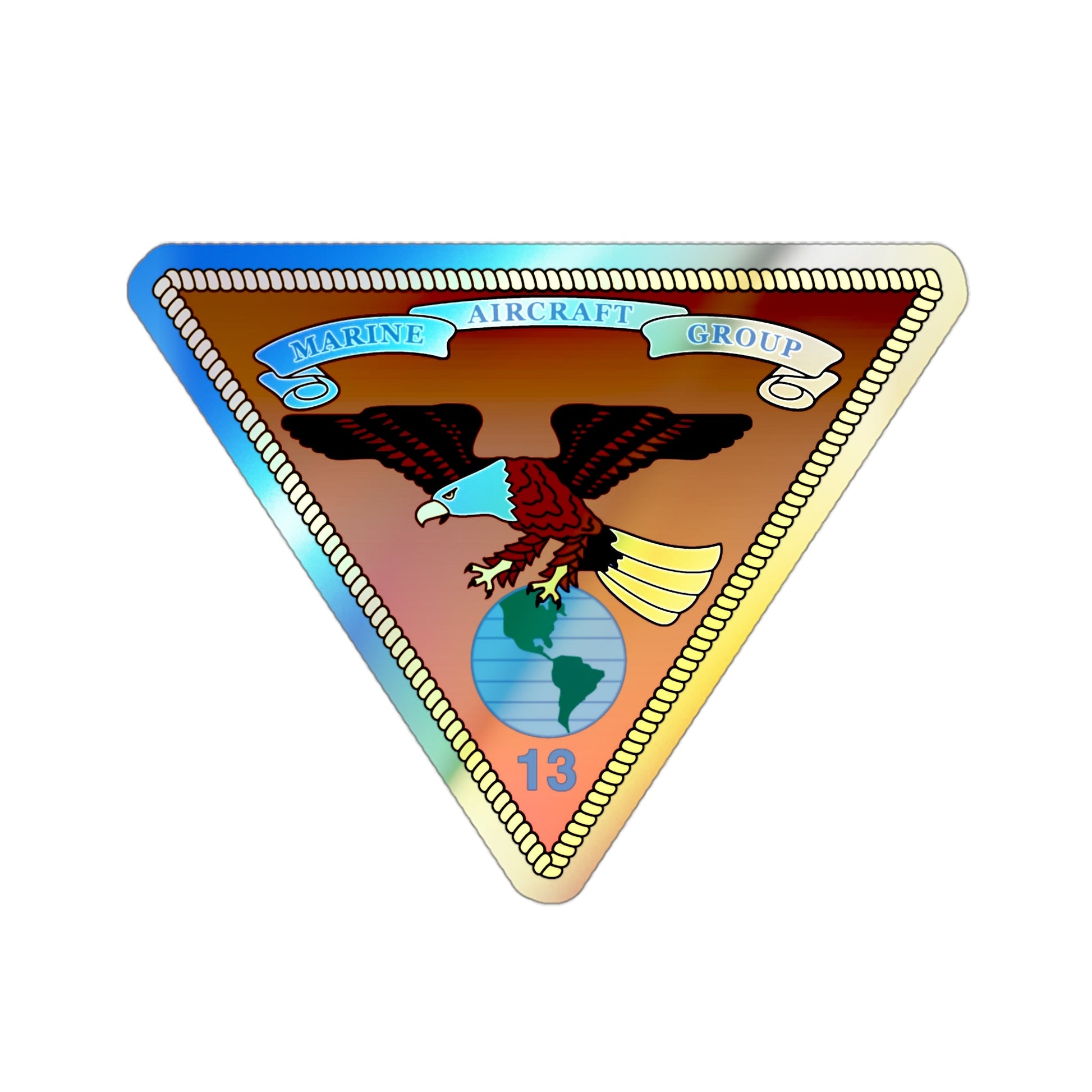 Marine Aircraft Group 13 v2 (USMC) Holographic STICKER Die-Cut Vinyl Decal-3 Inch-The Sticker Space