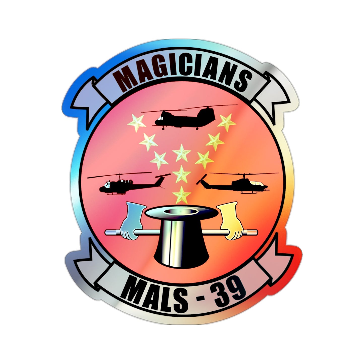 Marine Aviation Logistics Squadron 39 (USMC) Holographic STICKER Die-Cut Vinyl Decal-2 Inch-The Sticker Space