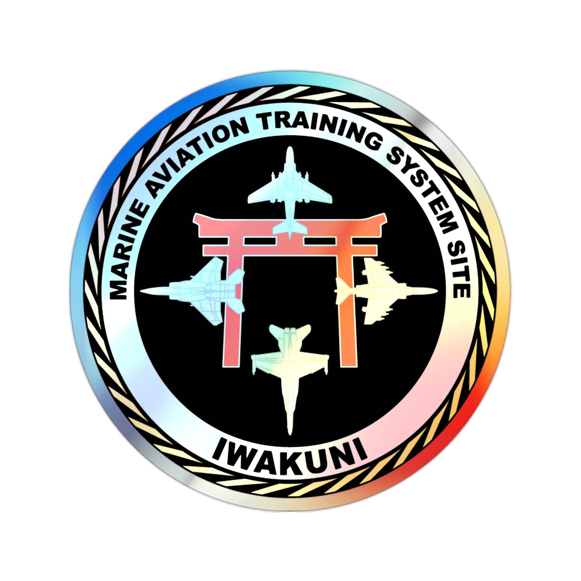 Marine Aviation Training System Site Iwakuni (USMC) Holographic STICKER Die-Cut Vinyl Decal-2 Inch-The Sticker Space