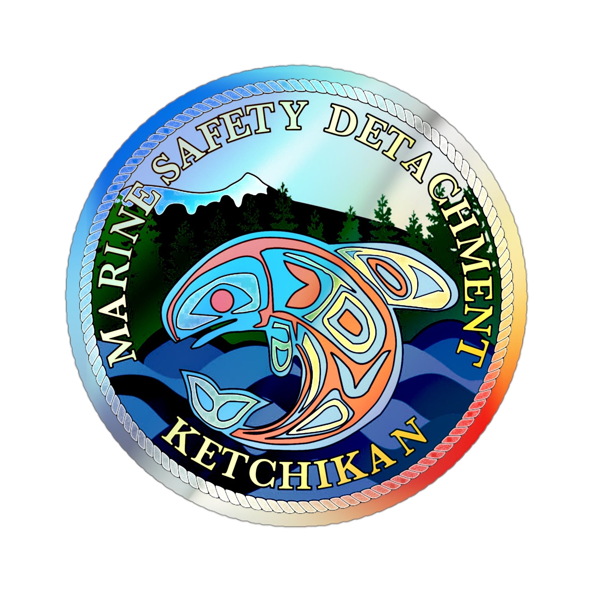 Marine Safety Detachment Ketchikan (U.S. Coast Guard) Holographic STICKER Die-Cut Vinyl Decal-3 Inch-The Sticker Space