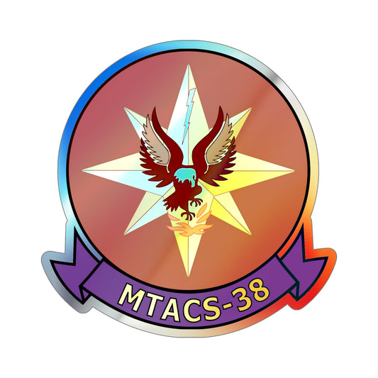 Marine Tactical Air Command Squadron 38 (USMC) Holographic STICKER Die-Cut Vinyl Decal-6 Inch-The Sticker Space