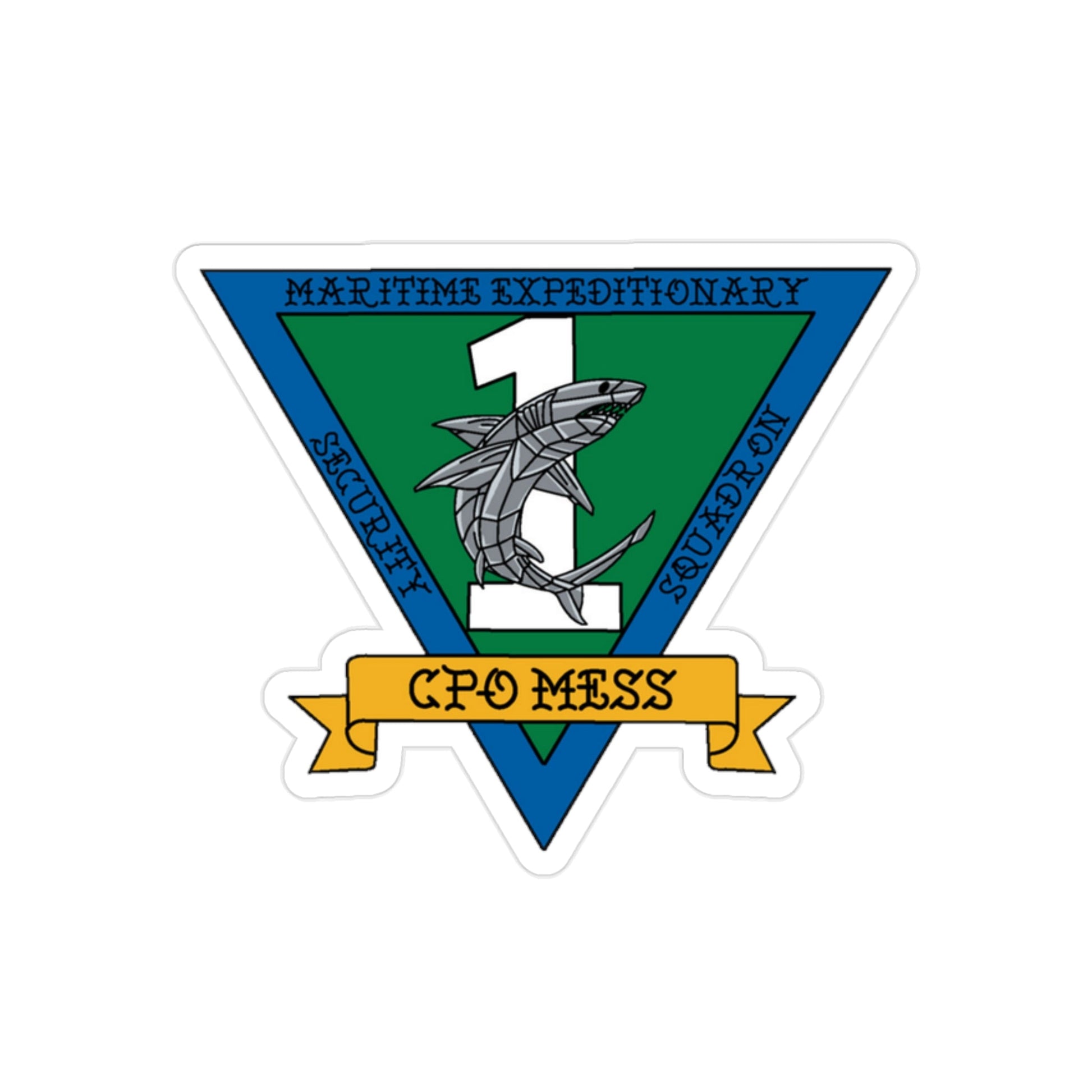 Maritime Expeditionary Security Sq One CPO MESS (U.S. Navy) Transparent STICKER Die-Cut Vinyl Decal-2 Inch-The Sticker Space