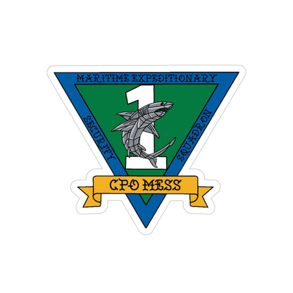 Maritime Expeditionary Security Sq One CPO MESS (U.S. Navy) Transparent STICKER Die-Cut Vinyl Decal-4 Inch-The Sticker Space