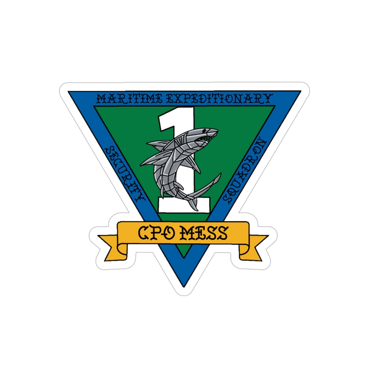 Maritime Expeditionary Security Sq One CPO MESS (U.S. Navy) Transparent STICKER Die-Cut Vinyl Decal-5 Inch-The Sticker Space