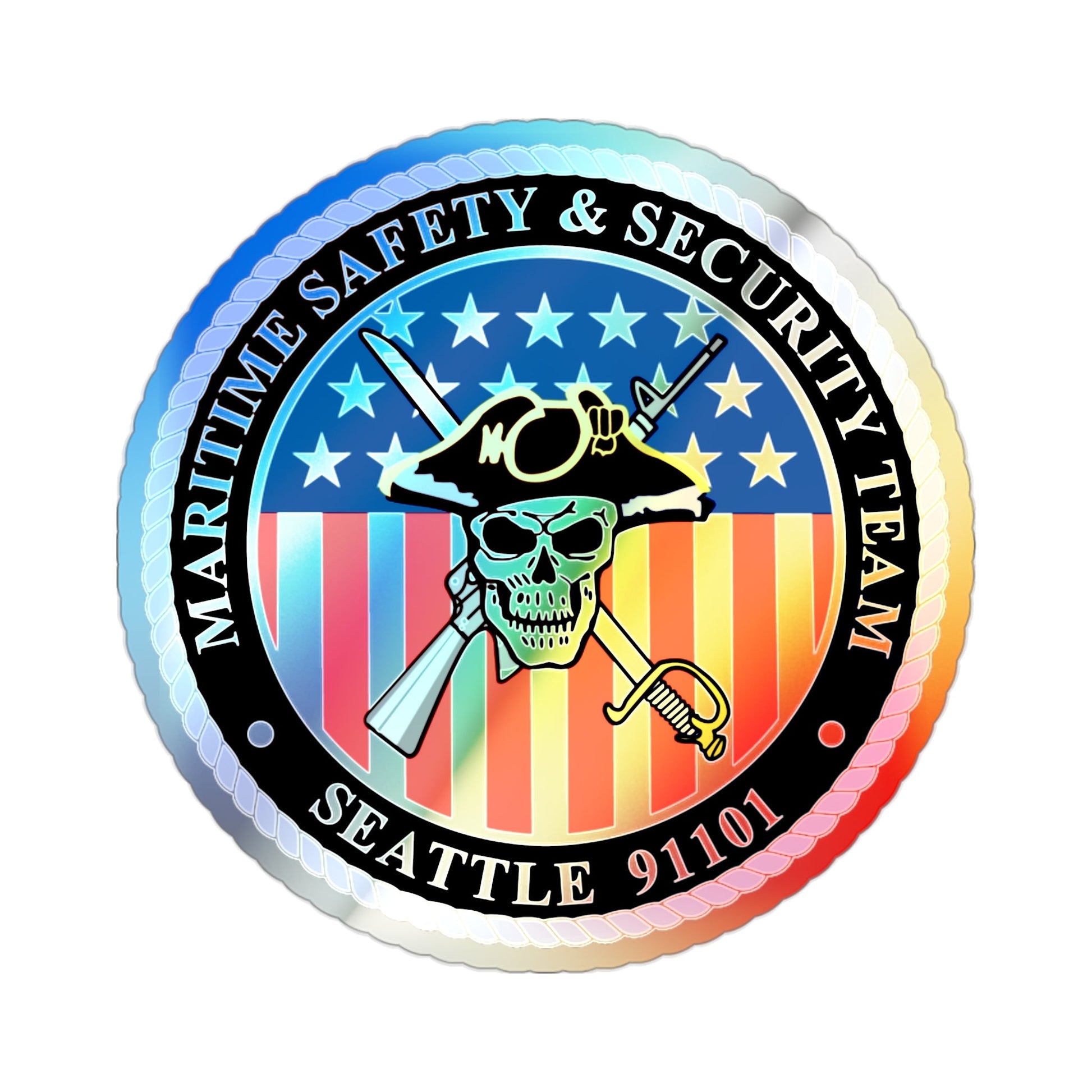 Maritime Safety & Security Team Seattle MSST (U.S. Coast Guard) Holographic STICKER Die-Cut Vinyl Decal-2 Inch-The Sticker Space