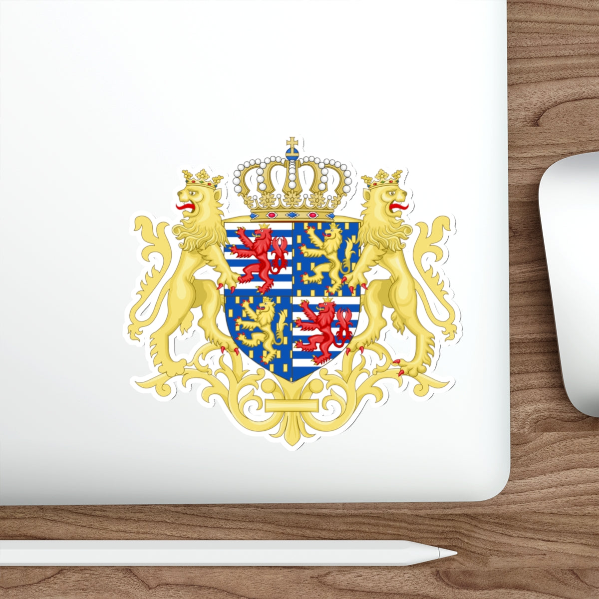 Middle coat of arms of the Grand Duke of Luxembourg (2000) STICKER Vinyl Die-Cut Decal-The Sticker Space