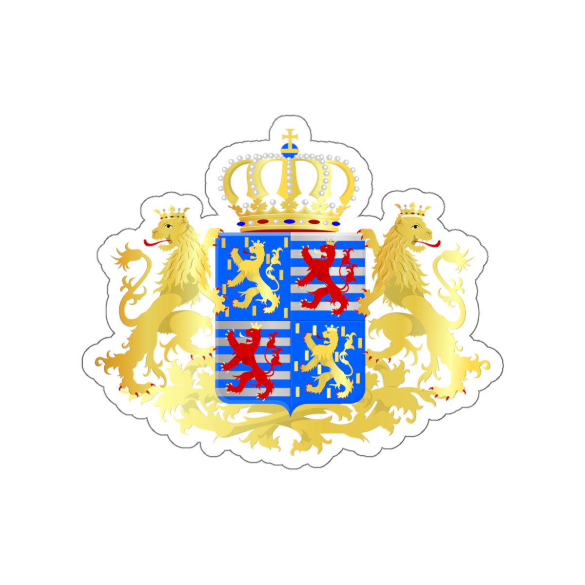 Middle coat of arms of the Grand Dukes of Luxembourg prior to 2000 STICKER Vinyl Die-Cut Decal-White-The Sticker Space