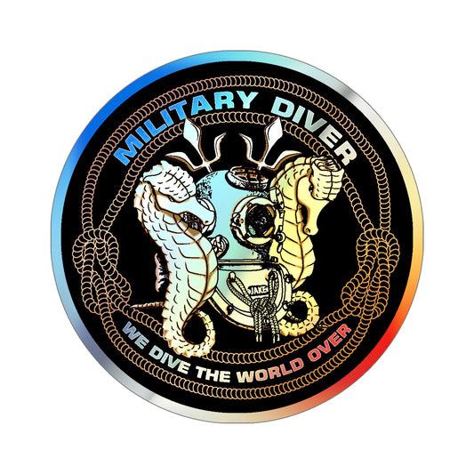 Military Diver (U.S. Navy) Holographic STICKER Die-Cut Vinyl Decal-6 Inch-The Sticker Space