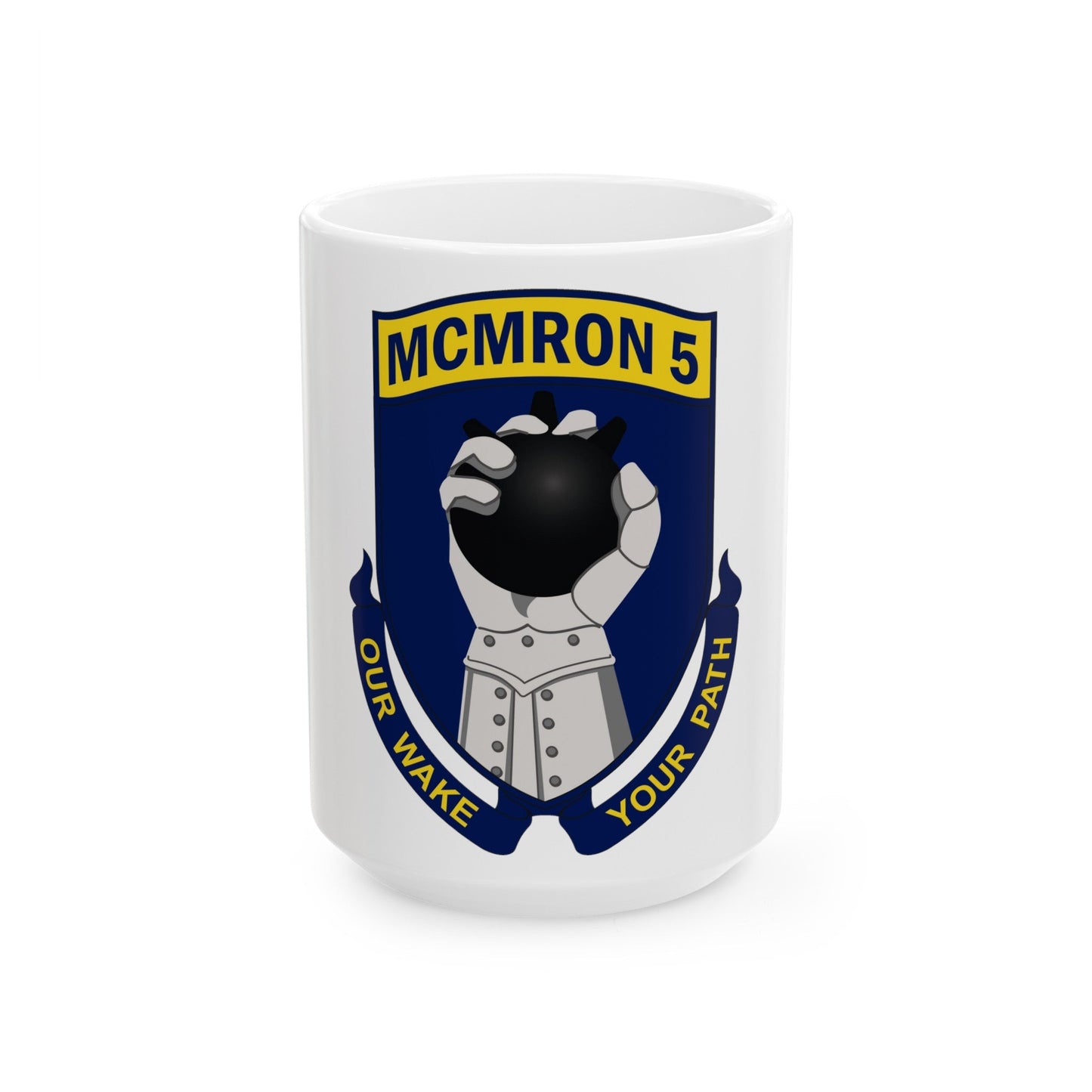 Mine Countermeasures Squadron Five (U.S. Navy) White Coffee Mug-15oz-The Sticker Space