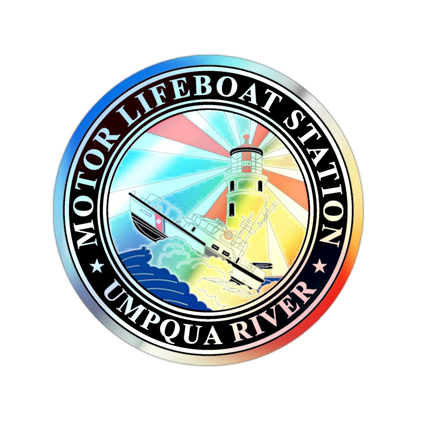 MLSTA Umpqua River (U.S. Coast Guard) Holographic STICKER Die-Cut Vinyl Decal-2 Inch-The Sticker Space