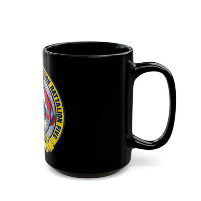 Mobile Construction Bn 5 NMCB 5 Seabee (U.S. Navy) Black Coffee Mug-The Sticker Space
