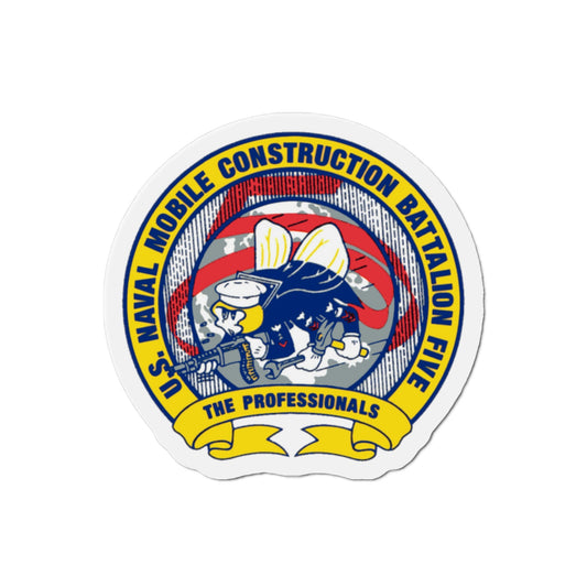 Mobile Construction Bn 5 NMCB 5 Seabee (U.S. Navy) Die-Cut Magnet-The Sticker Space