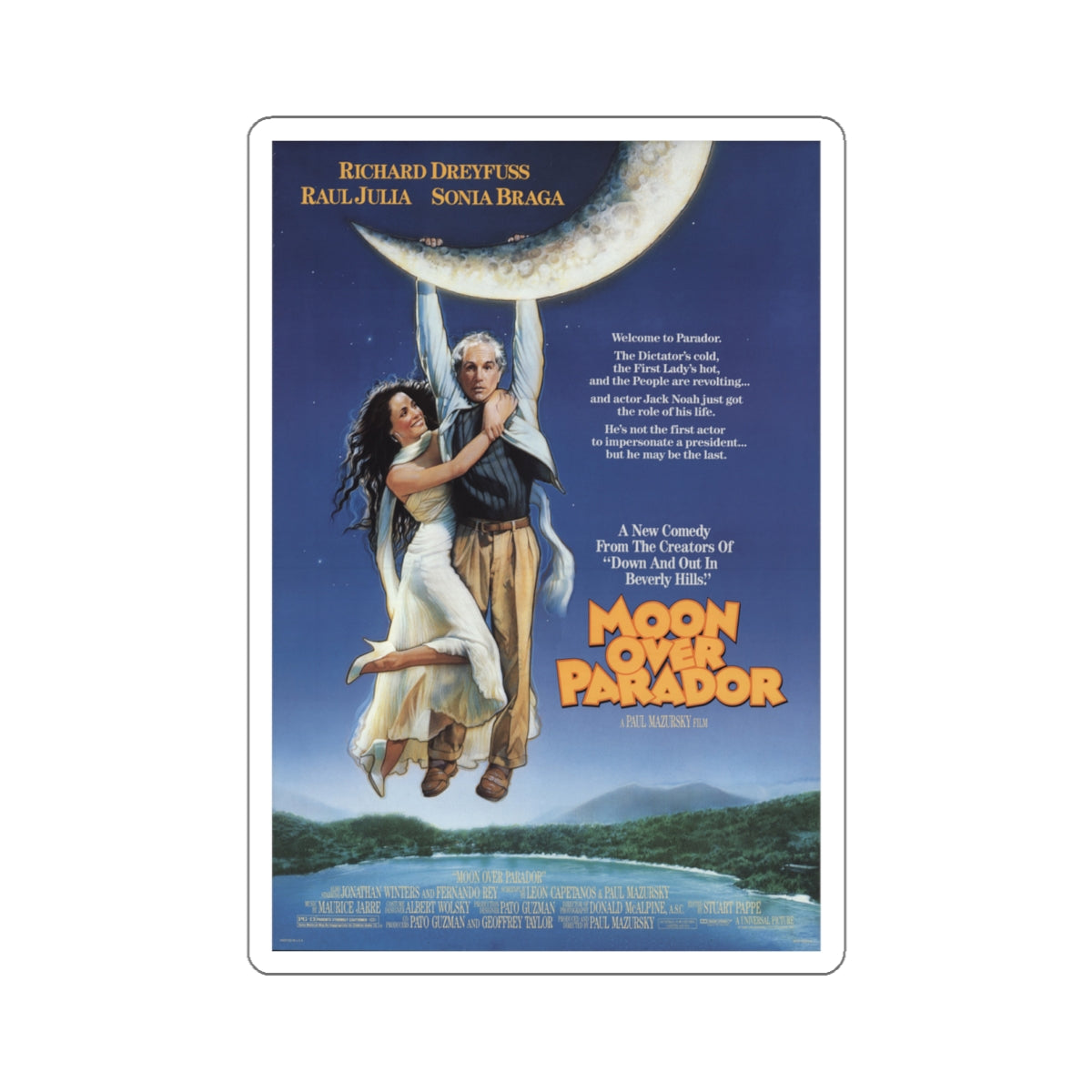 Moon Over Parador 1988 Movie Poster STICKER Vinyl Die-Cut Decal-White-The Sticker Space