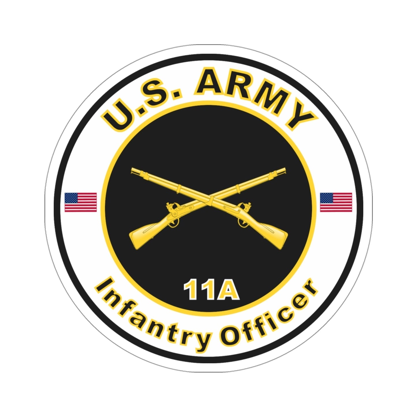 MOS 11A Infantry Officer (U.S. Army) STICKER Vinyl Die-Cut Decal-4 Inch-The Sticker Space