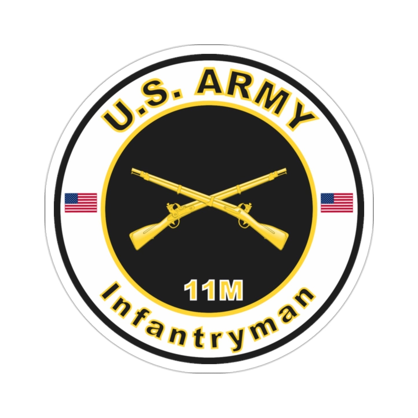 MOS 11M Infantryman (U.S. Army) STICKER Vinyl Die-Cut Decal-2 Inch-The Sticker Space