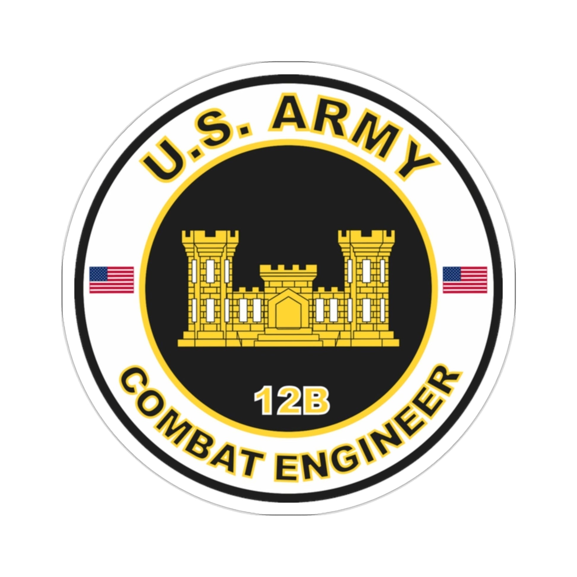 MOS 12B Combat Engineer (U.S. Army) STICKER Vinyl Die-Cut Decal-2 Inch-The Sticker Space