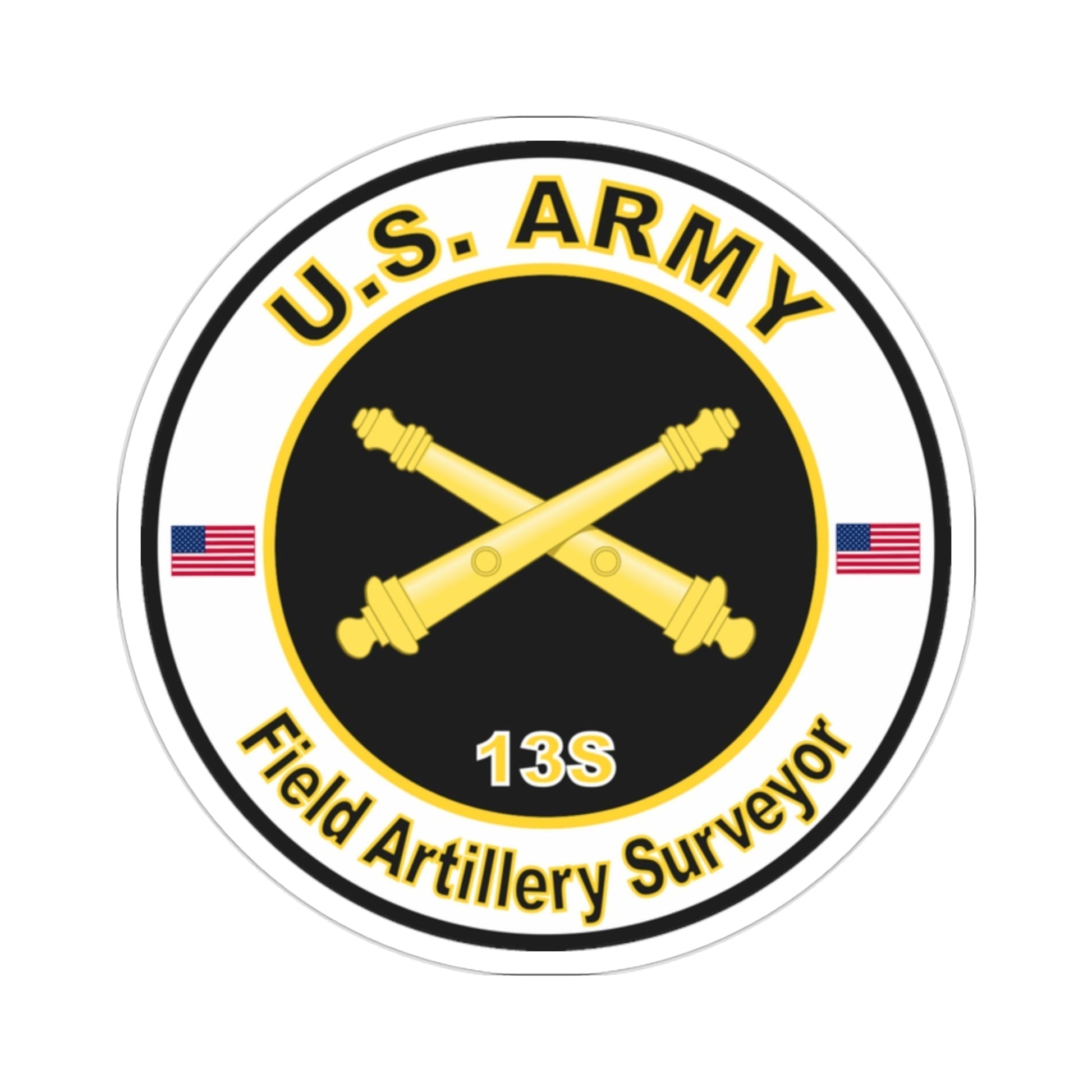 MOS 13S Field Artillery Surveyor (U.S. Army) STICKER Vinyl Die-Cut Decal-2 Inch-The Sticker Space