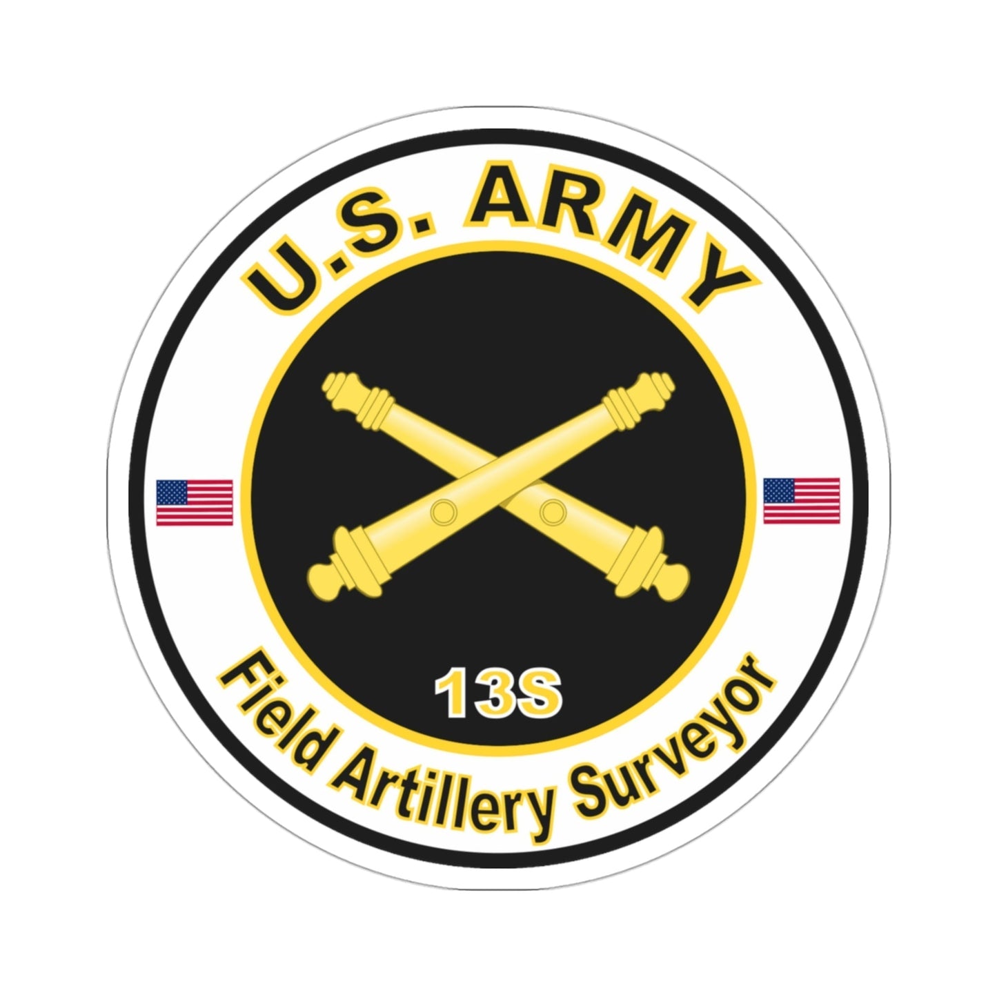 MOS 13S Field Artillery Surveyor (U.S. Army) STICKER Vinyl Die-Cut Decal-3 Inch-The Sticker Space