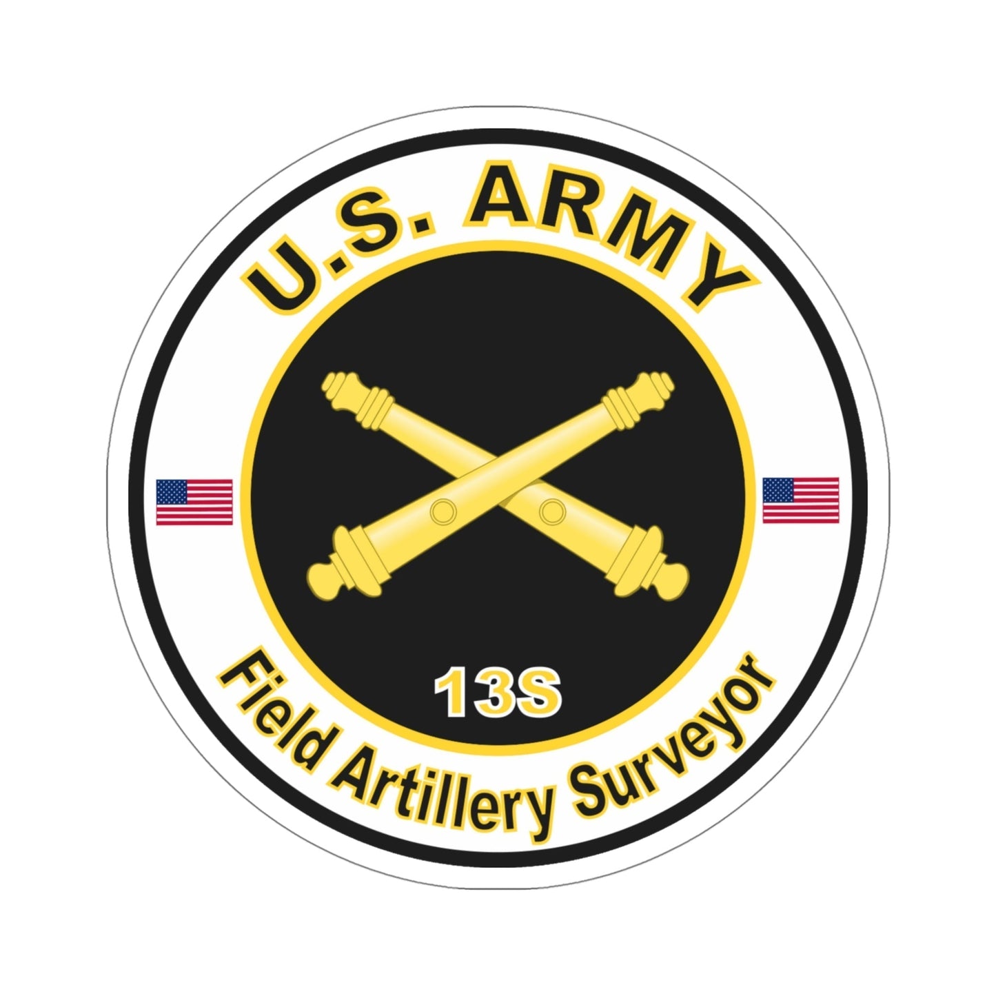 MOS 13S Field Artillery Surveyor (U.S. Army) STICKER Vinyl Die-Cut Decal-5 Inch-The Sticker Space