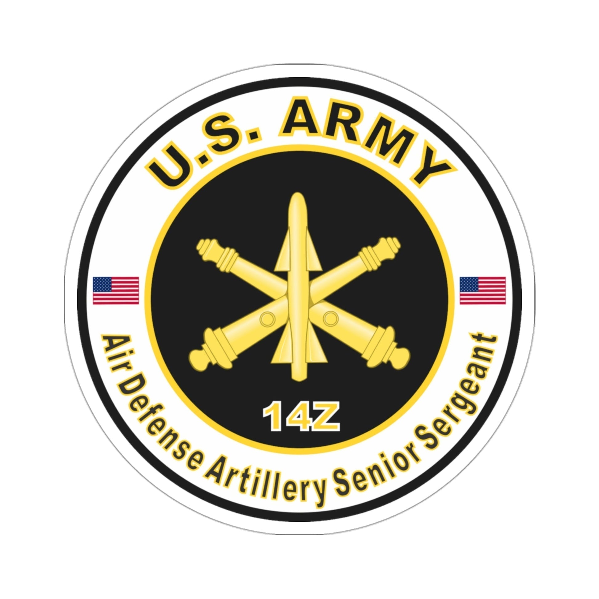 MOS 14Z Air Defense Artillery Senior Sergeant (U.S. Army) STICKER Vinyl Die-Cut Decal-3 Inch-The Sticker Space