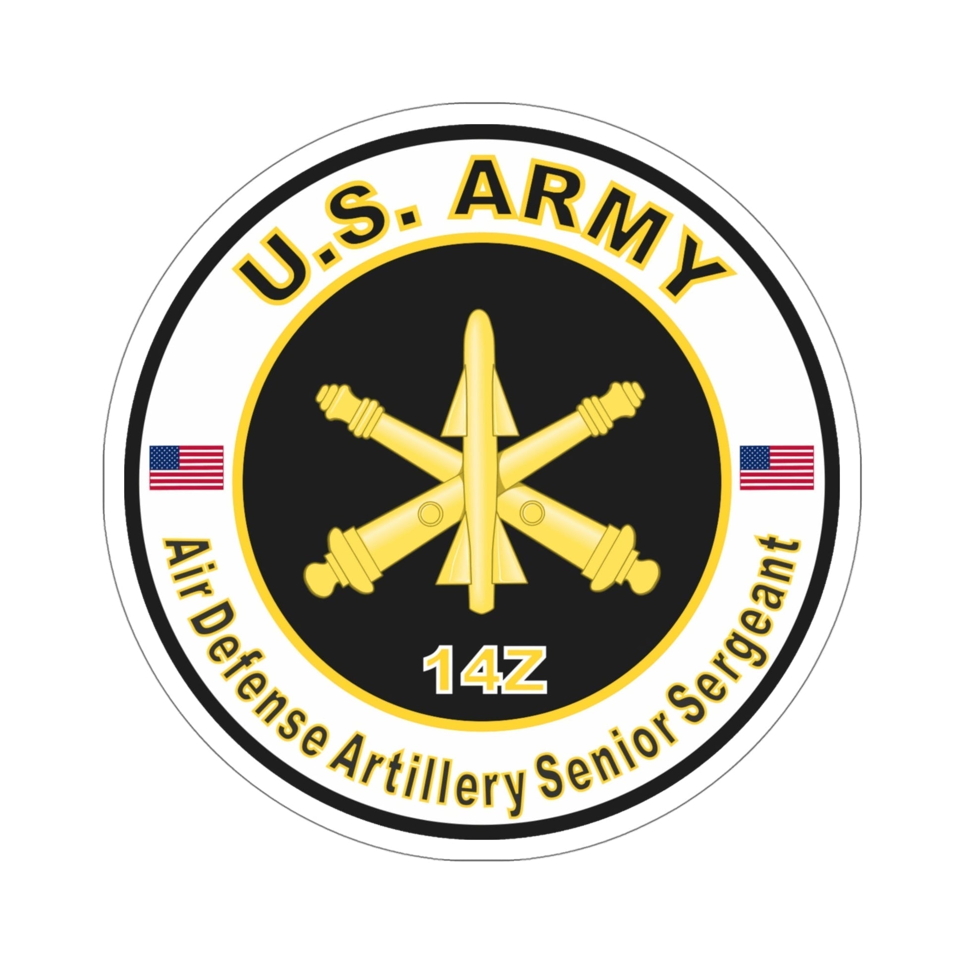 MOS 14Z Air Defense Artillery Senior Sergeant (U.S. Army) STICKER Vinyl Die-Cut Decal-5 Inch-The Sticker Space