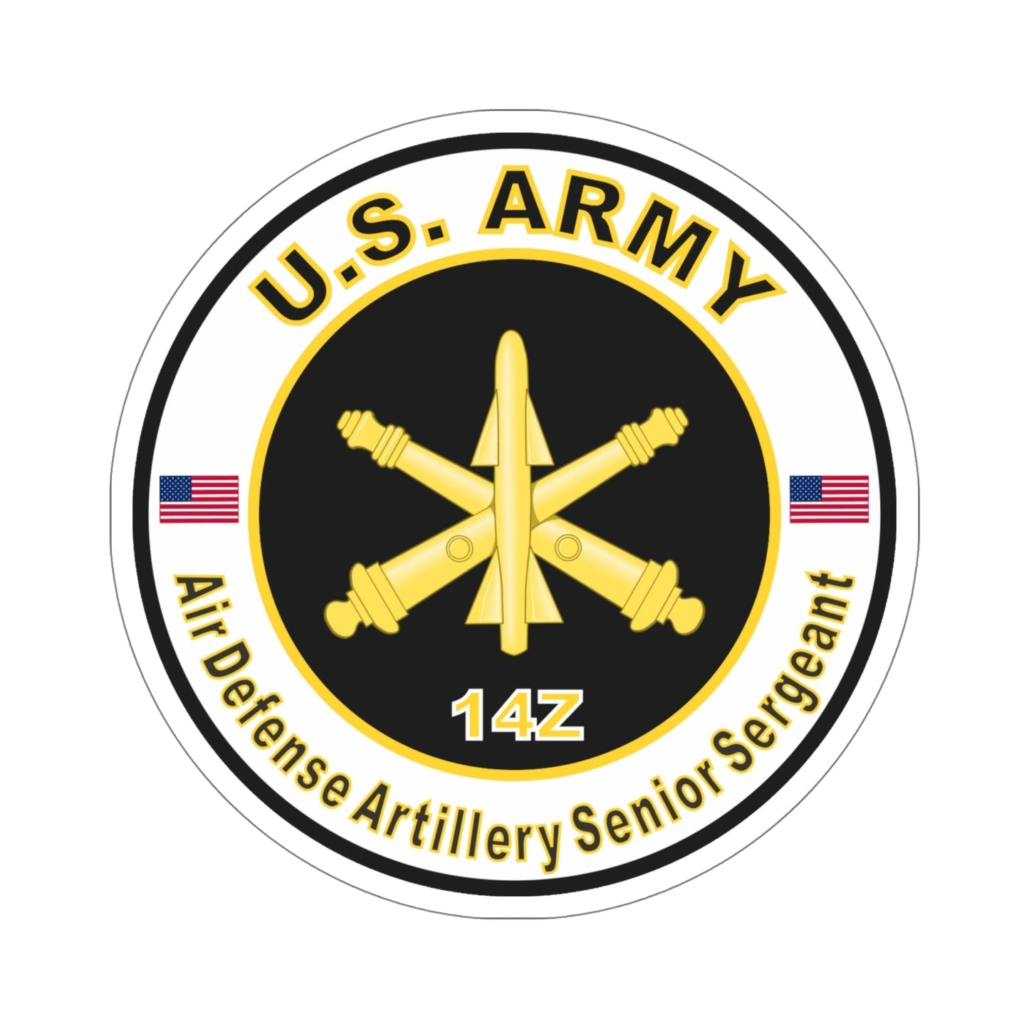 MOS 14Z Air Defense Artillery Senior Sergeant (U.S. Army) STICKER Vinyl Die-Cut Decal-6 Inch-The Sticker Space