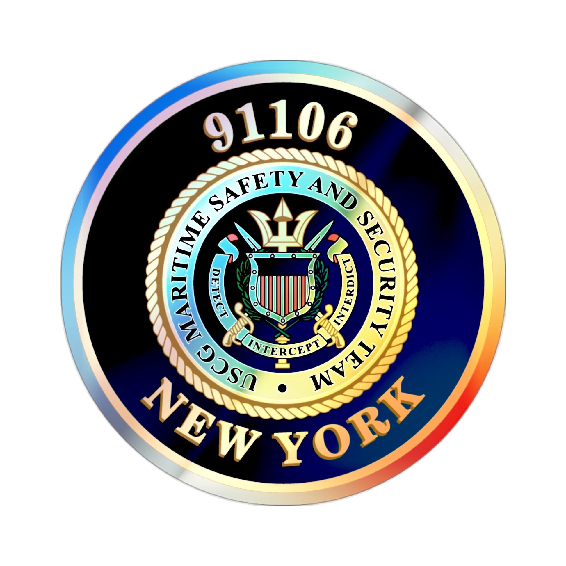 MSST New York 91106 Maritime Safety & Sec Team (U.S. Coast Guard) Holographic STICKER Die-Cut Vinyl Decal-2 Inch-The Sticker Space