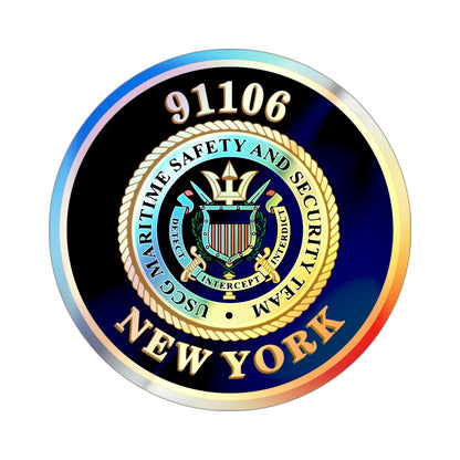 MSST New York 91106 Maritime Safety & Sec Team (U.S. Coast Guard) Holographic STICKER Die-Cut Vinyl Decal-3 Inch-The Sticker Space