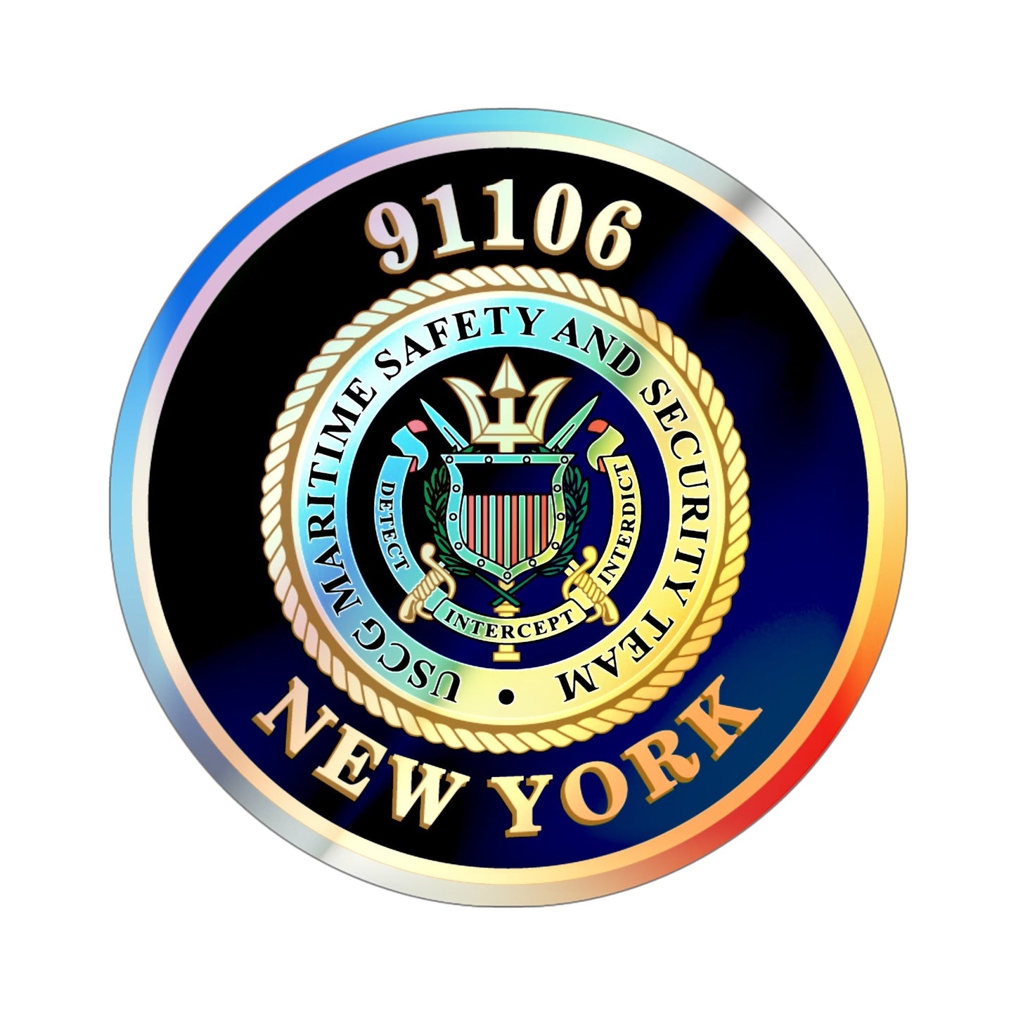 MSST New York 91106 Maritime Safety & Sec Team (U.S. Coast Guard) Holographic STICKER Die-Cut Vinyl Decal-6 Inch-The Sticker Space