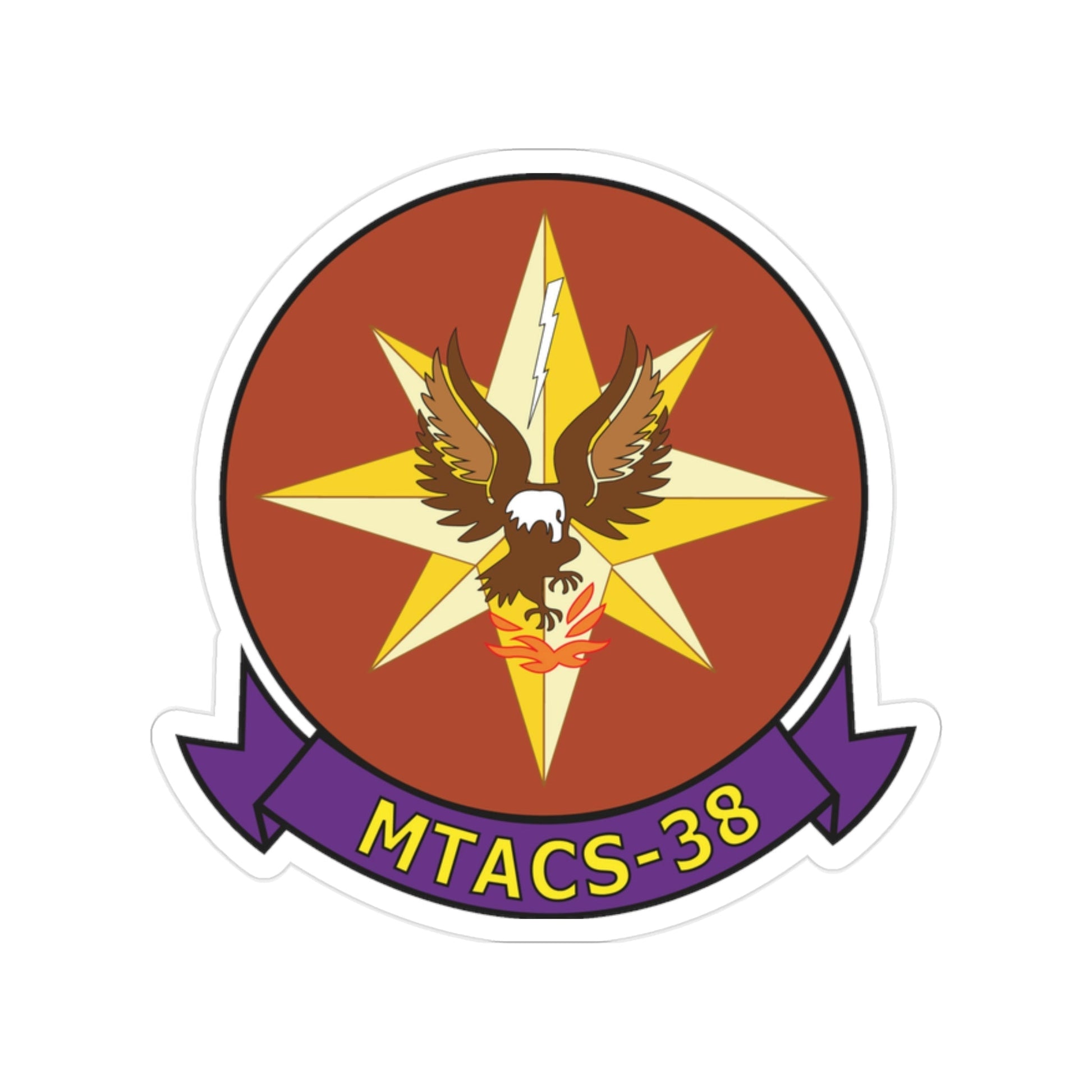 MTACS 38 Fire Chickens (USMC) Transparent STICKER Die-Cut Vinyl Decal-2 Inch-The Sticker Space