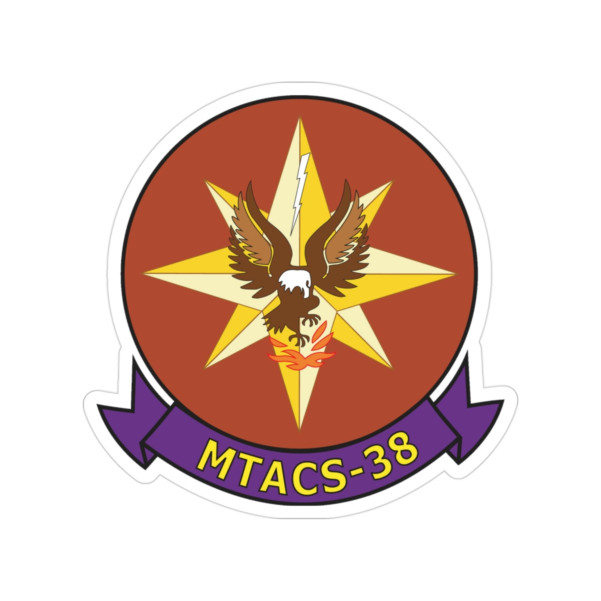 MTACS 38 Fire Chickens (USMC) Transparent STICKER Die-Cut Vinyl Decal-3 Inch-The Sticker Space
