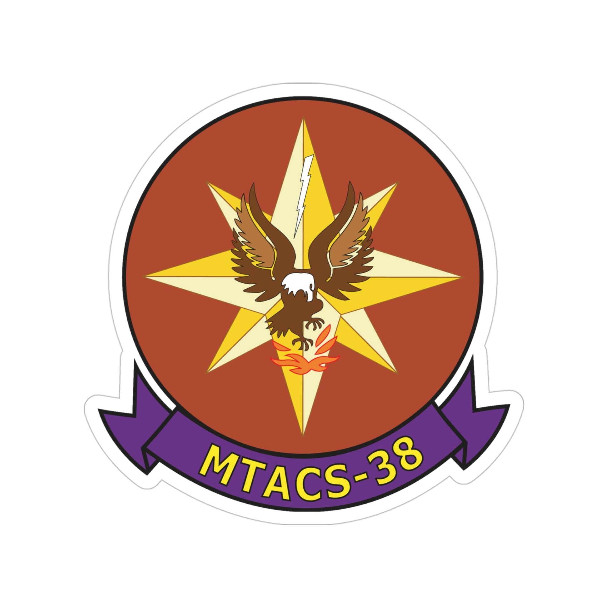 MTACS 38 Fire Chickens (USMC) Transparent STICKER Die-Cut Vinyl Decal-4 Inch-The Sticker Space
