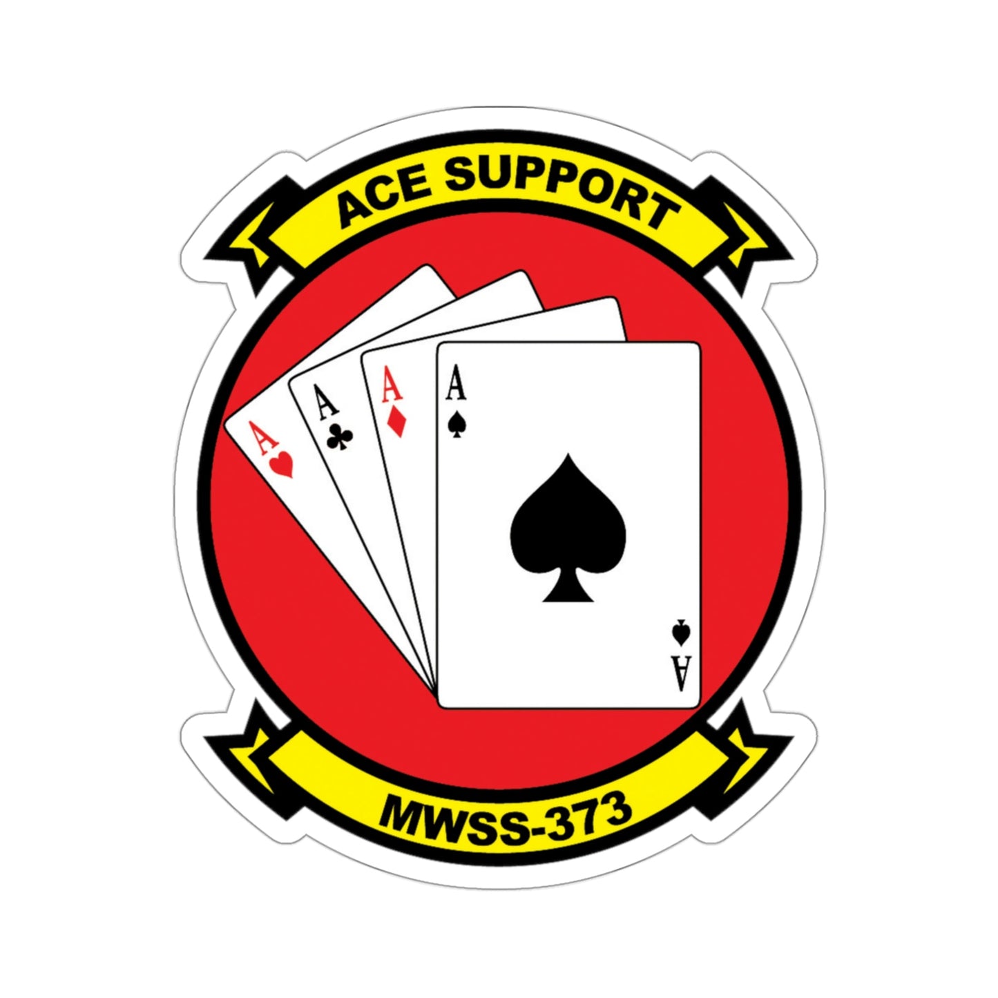 MWSS 373 Ace Support (USMC) STICKER Vinyl Die-Cut Decal-3 Inch-The Sticker Space