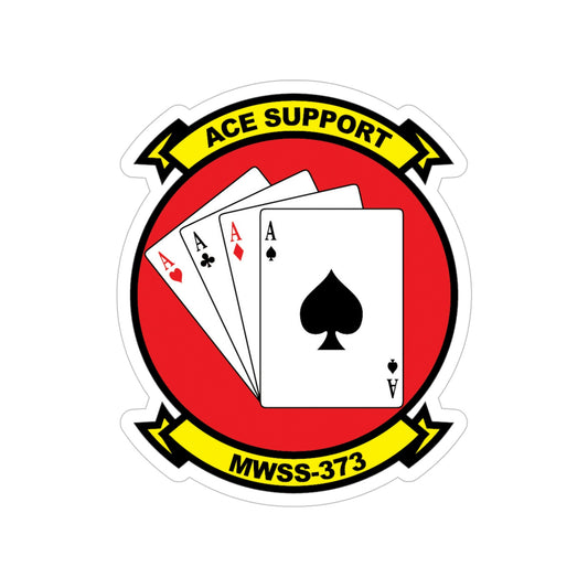 MWSS 373 Ace Support (USMC) Transparent STICKER Die-Cut Vinyl Decal-6 Inch-The Sticker Space