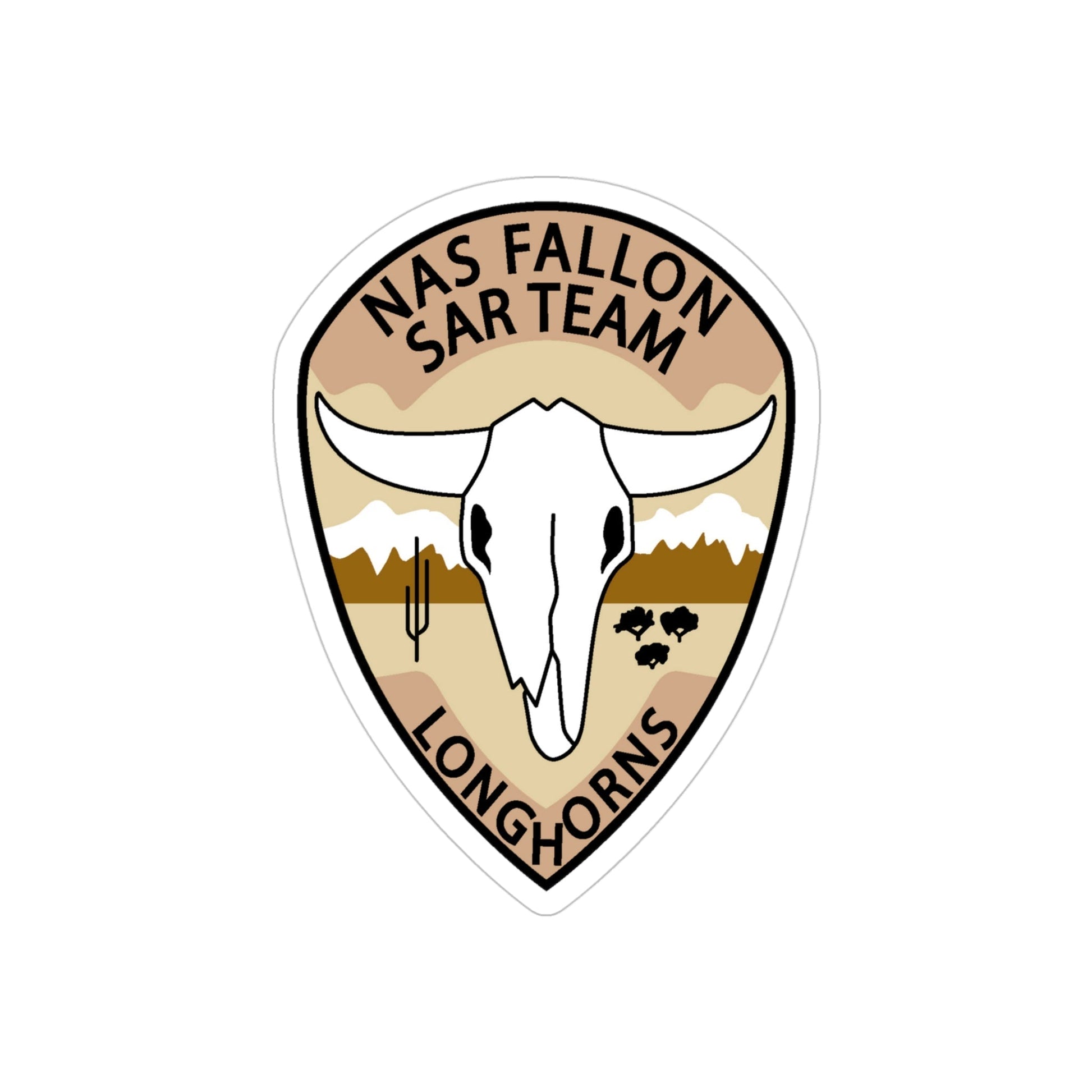 NAS Fallon SAR Longhorns (U.S. Navy) Transparent STICKER Die-Cut Vinyl Decal-4 Inch-The Sticker Space