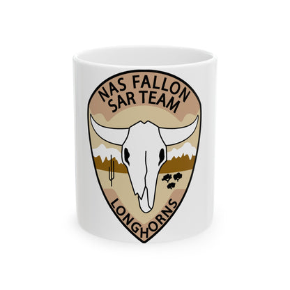 NAS Fallon SAR Longhorns (U.S. Navy) White Coffee Mug-11oz-The Sticker Space