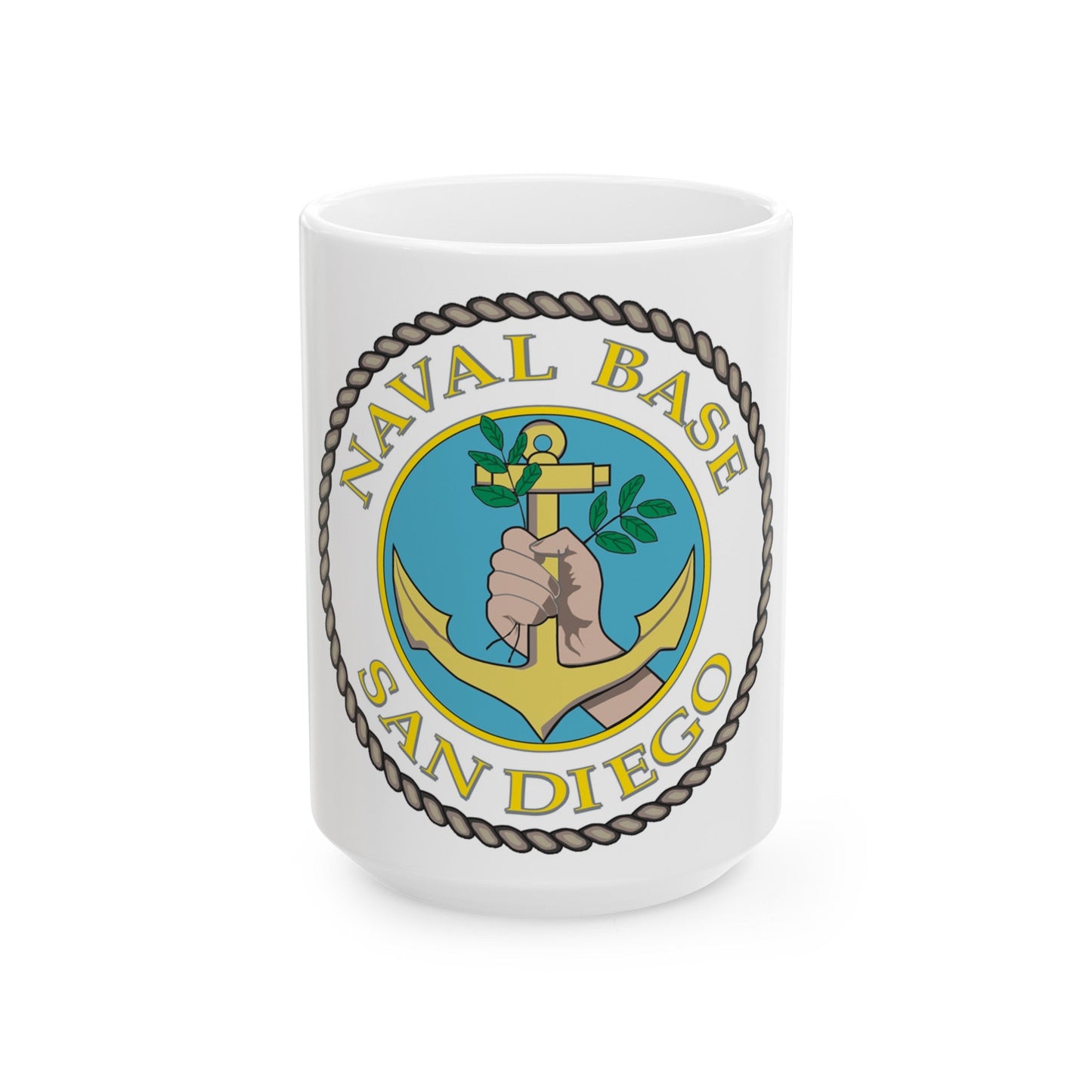 Naval Base San Diego (U.S. Navy) White Coffee Mug-15oz-The Sticker Space