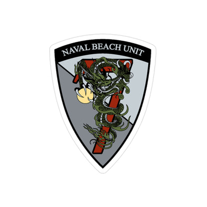 Naval Beach Unit 7 v2 Shield (U.S. Navy) Transparent STICKER Die-Cut Vinyl Decal-2 Inch-The Sticker Space