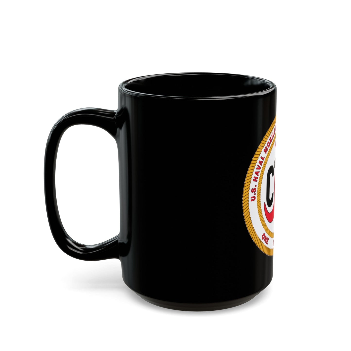 Naval Construction Battalion 133 Seabee (U.S. Navy) Black Coffee Mug-The Sticker Space