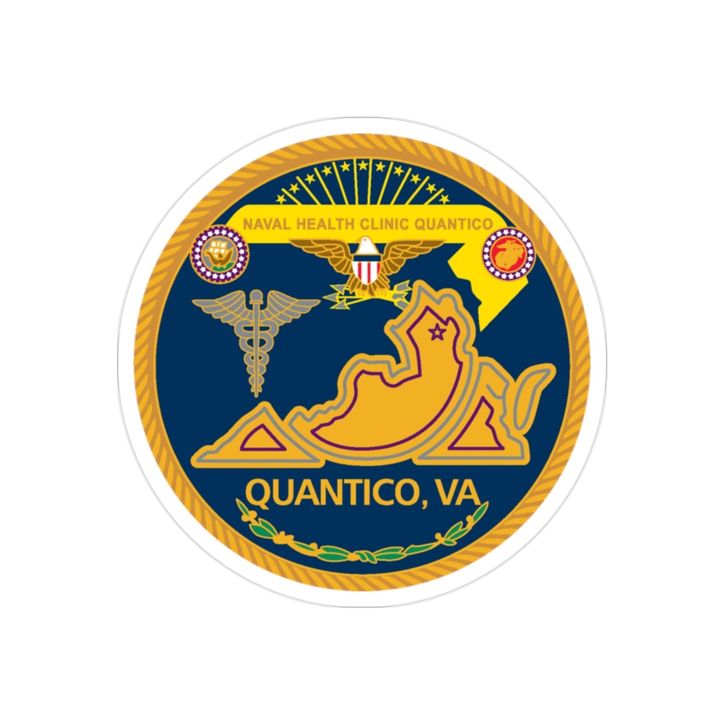 Naval Health Clinic Quantico VA (U.S. Navy) Transparent STICKER Die-Cut Vinyl Decal-2 Inch-The Sticker Space