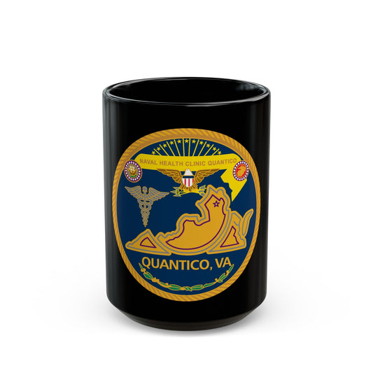 Naval Health Clinic QuanticoVA (U.S. Navy) Black Coffee Mug-15oz-The Sticker Space