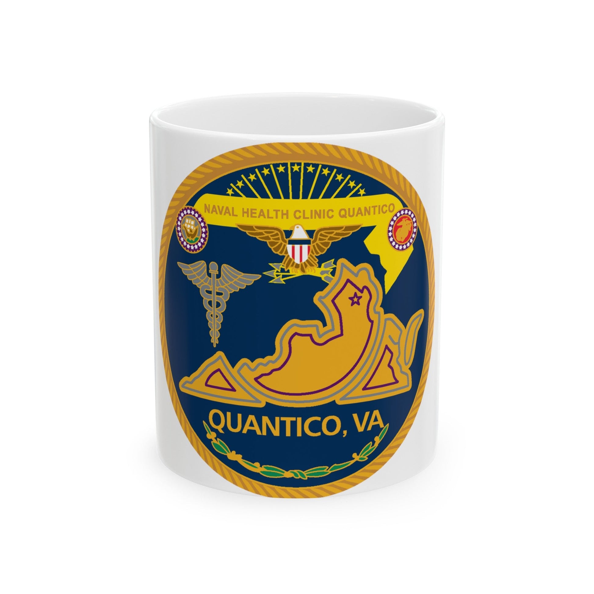 Naval Health Clinic QuanticoVA (U.S. Navy) White Coffee Mug-11oz-The Sticker Space