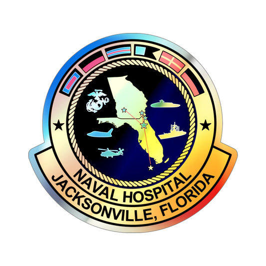 Naval Hospital Jacksonville (U.S. Navy) Holographic STICKER Die-Cut Vinyl Decal-6 Inch-The Sticker Space