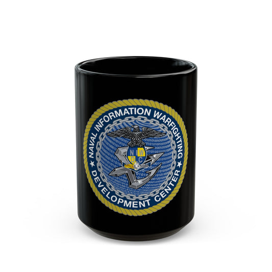 Naval Information Warfighting Development Center (U.S. Navy) Black Coffee Mug-15oz-The Sticker Space
